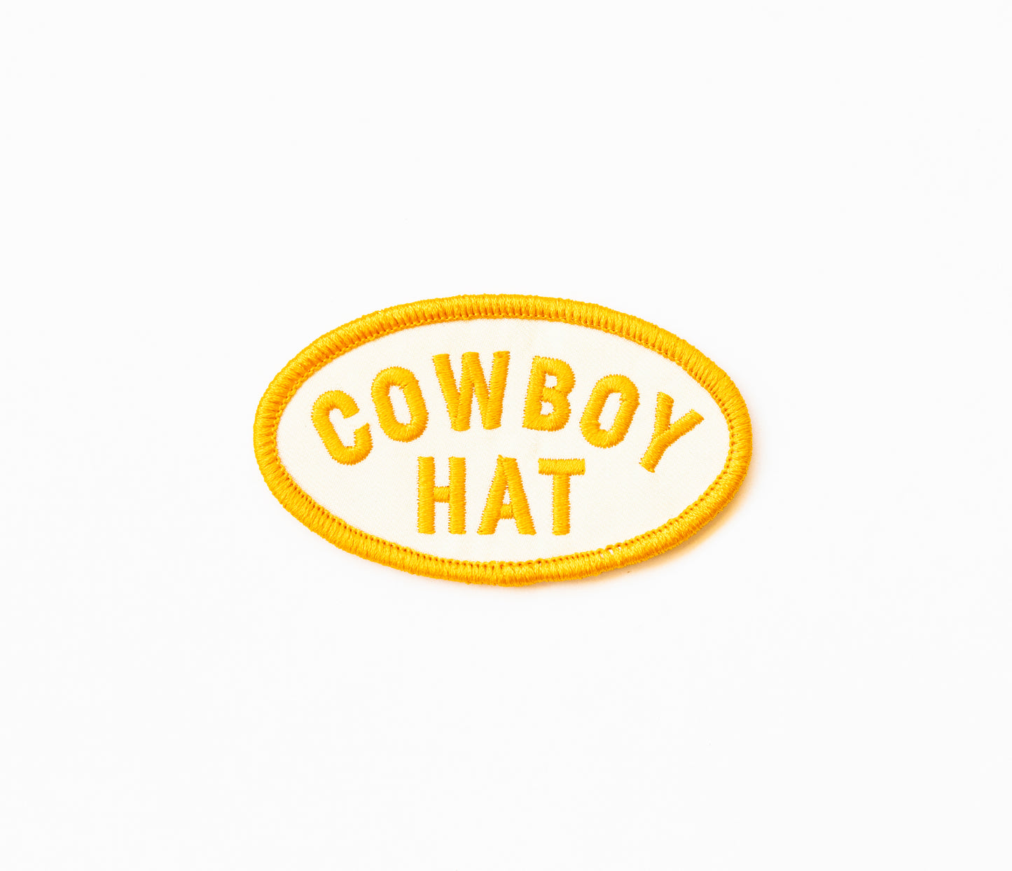 Cowboy Hat - Iron On Patch (Yellow and White)