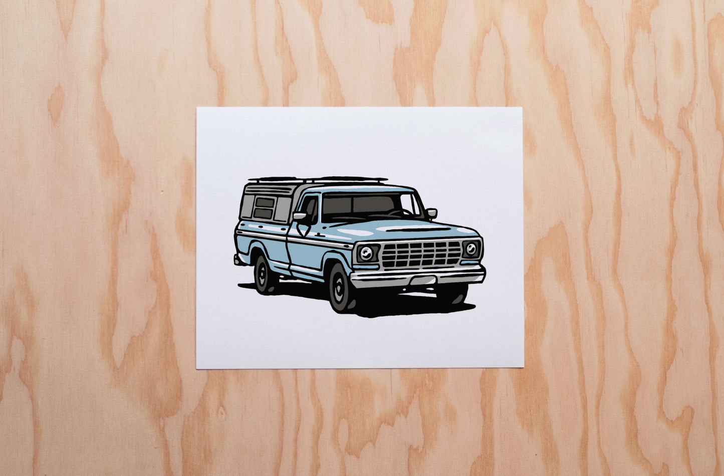 1980s Ford F-Series Print - Vintage Car - Illustration