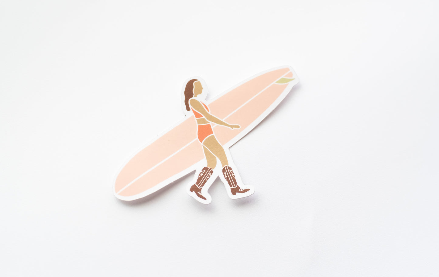 Surf Cowgirl vinyl sticker - Pink