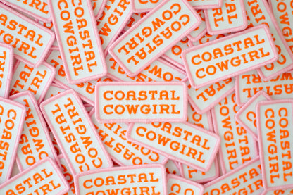 Coastal Cowgirl - Iron On Patch (Pink+Orange)