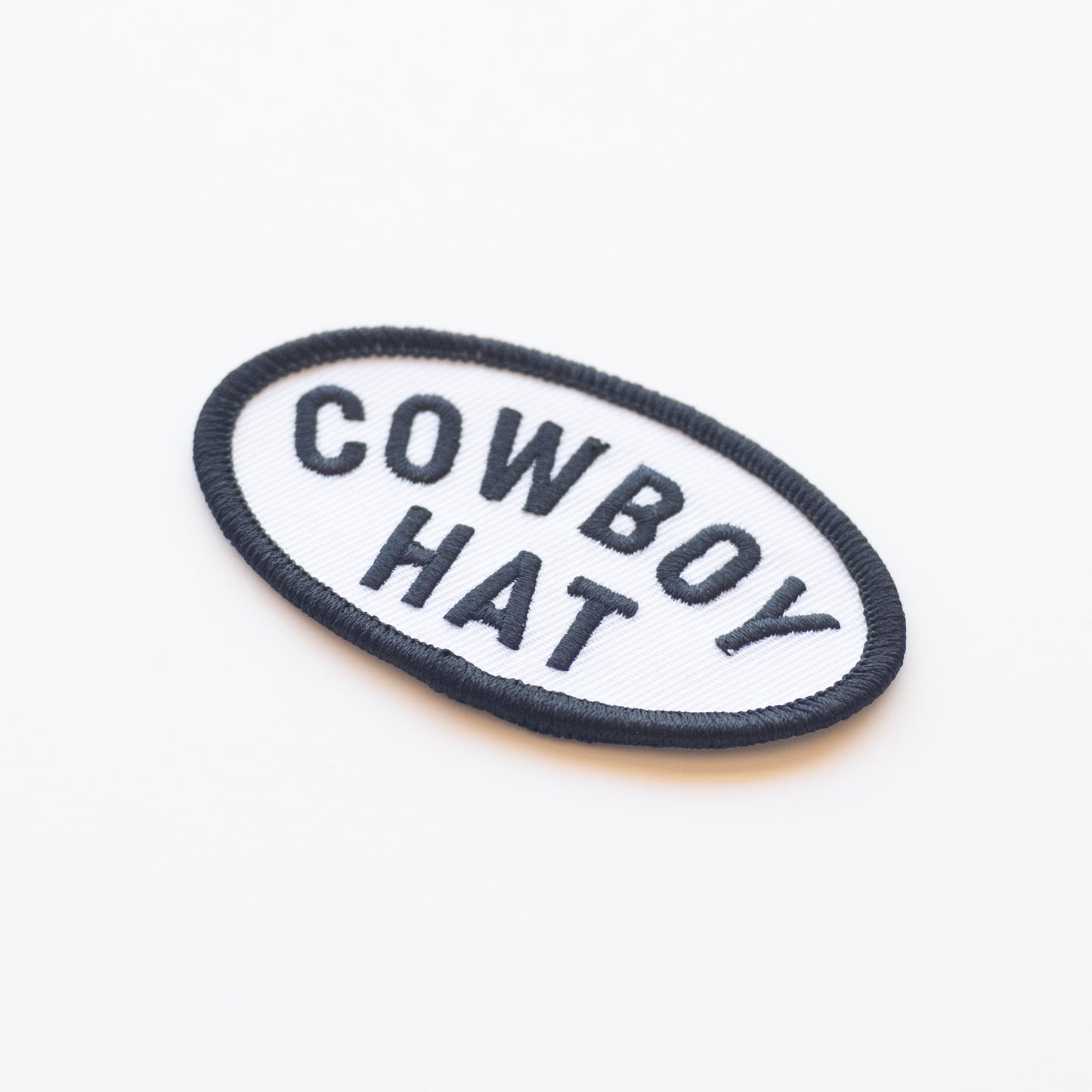 Cowboy Hat - Iron On Patch (Black and White)