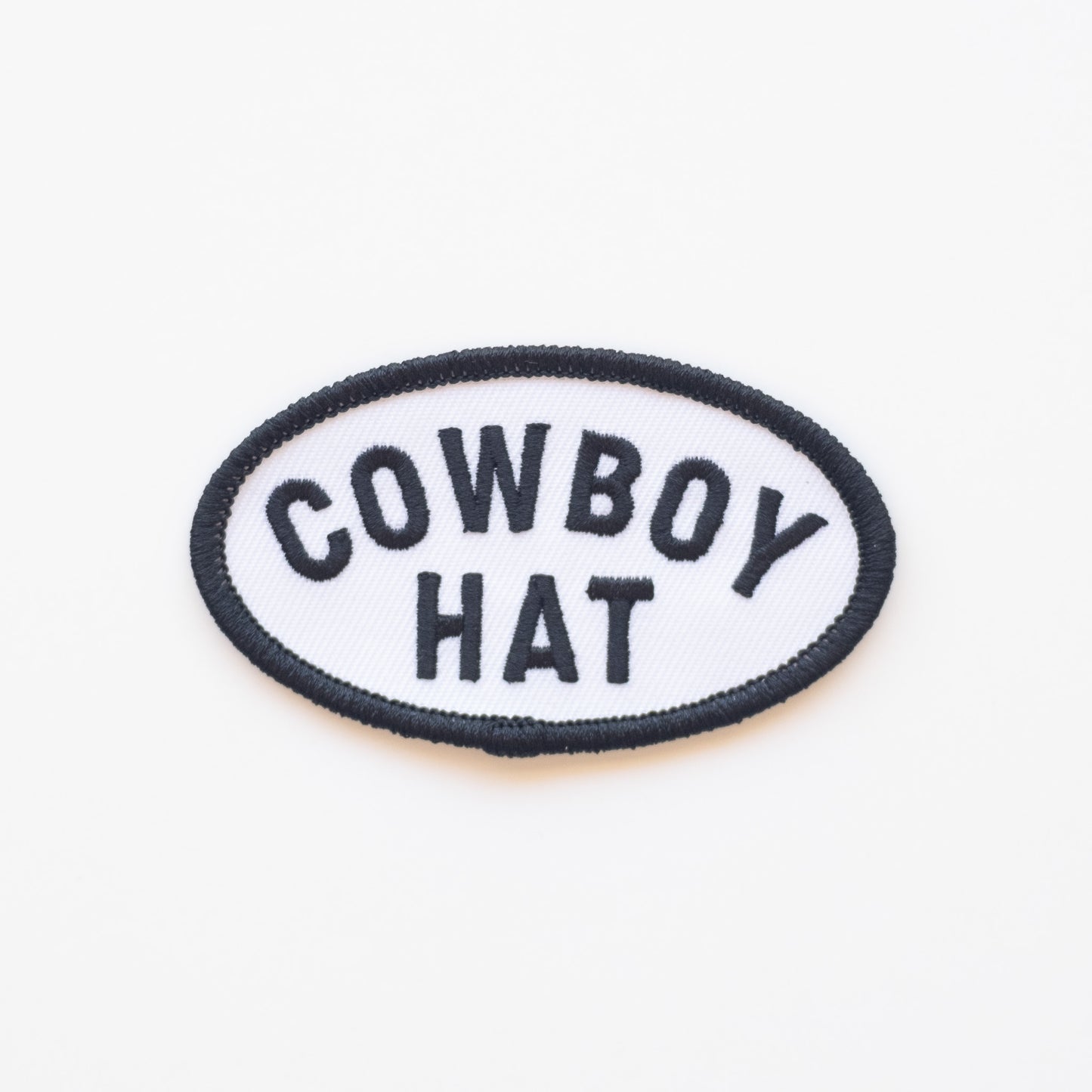 Cowboy Hat - Iron On Patch (Black and White)