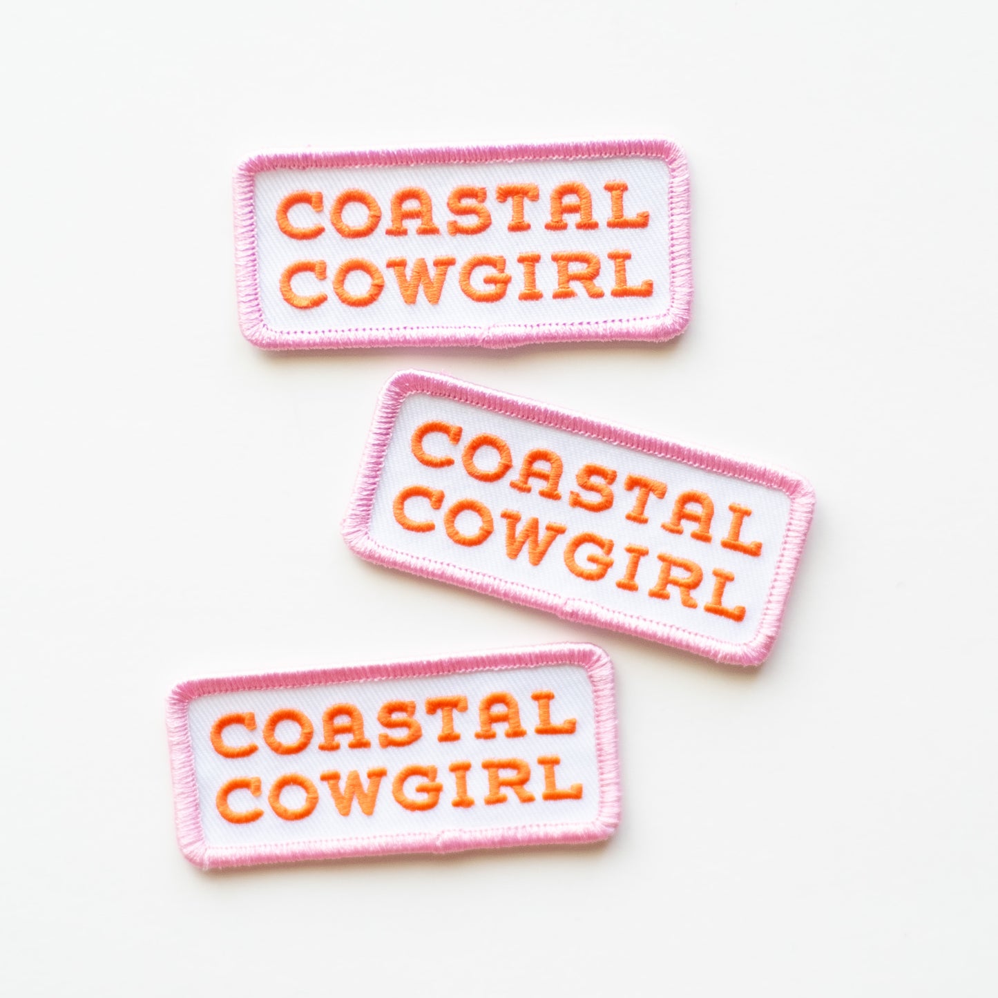 Coastal Cowgirl - Iron On Patch (Pink+Orange)