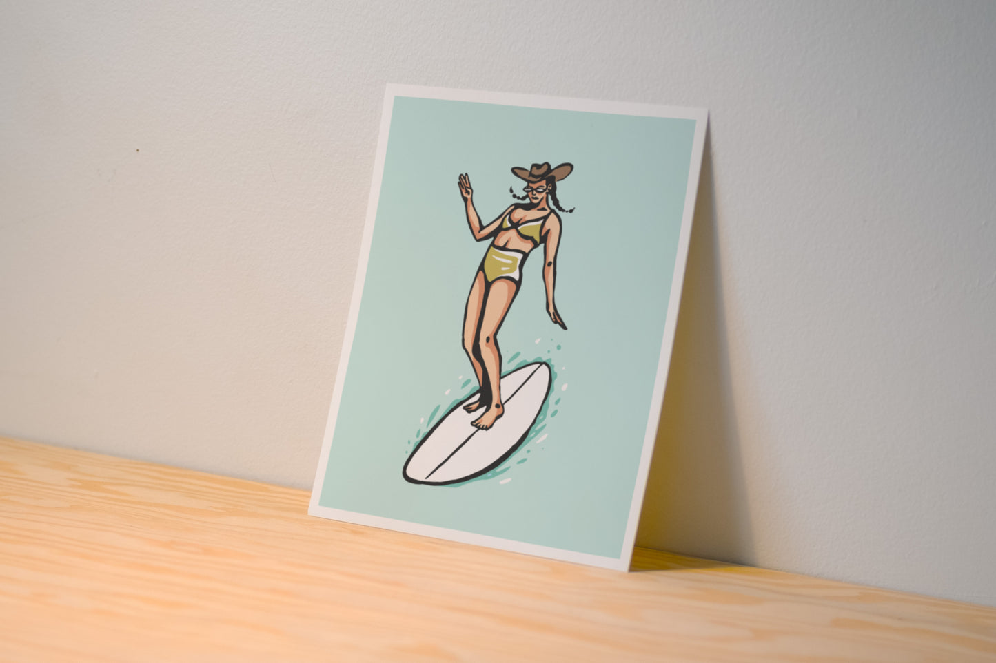 Coastal Cowgirl Print - Western Surf - Illustration