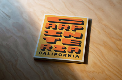 Carpinteria California - Yellow & Orange - Block Letter Print