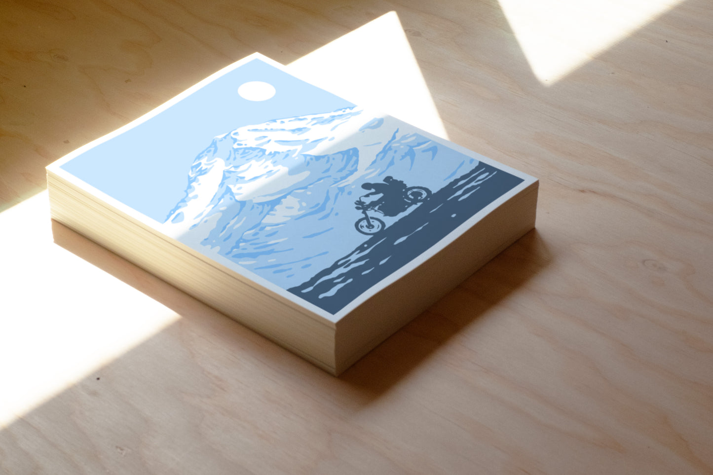 Winter Ride Print - Mount Rainer - Illustration