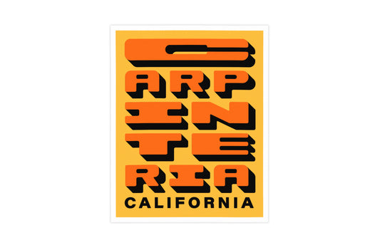 Carpinteria California - Yellow & Orange - Block Letter Print