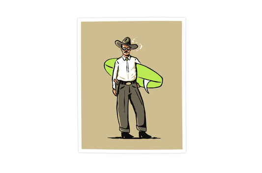 High Noon Print - Surf Cowboy - Illustration