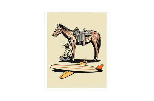 Surf Check Print - Surf Cowboy - Illustration