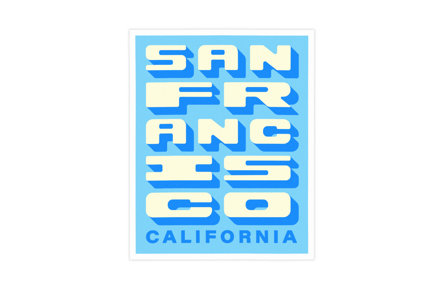 San Francisco California - Blue - Block Letter Print