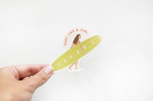 Surf like a girl Vinyl Sticker