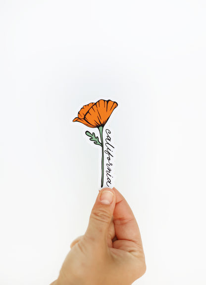 California Golden Poppy Vinyl Sticker